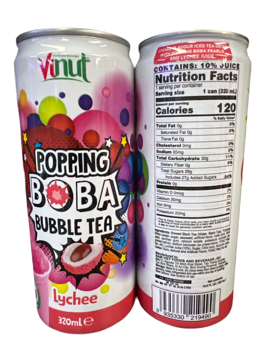 Vinut - lychee bubble tea boba in a can