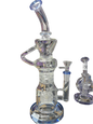 Recycler water pipe with blue color accents and perc