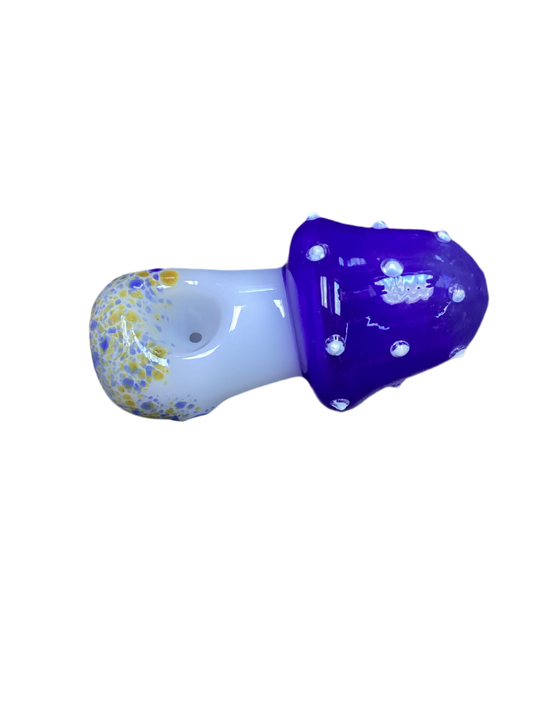 Mushroom Blue Bowl White Middle HandPipe