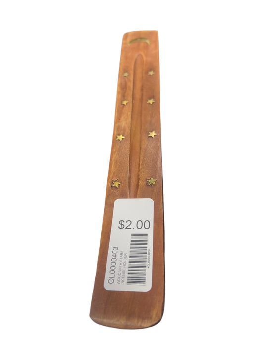 Wood With Stars Incense Holder