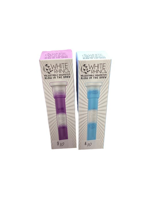 White Rhino Silicone Down Stem- Glow In The Dark