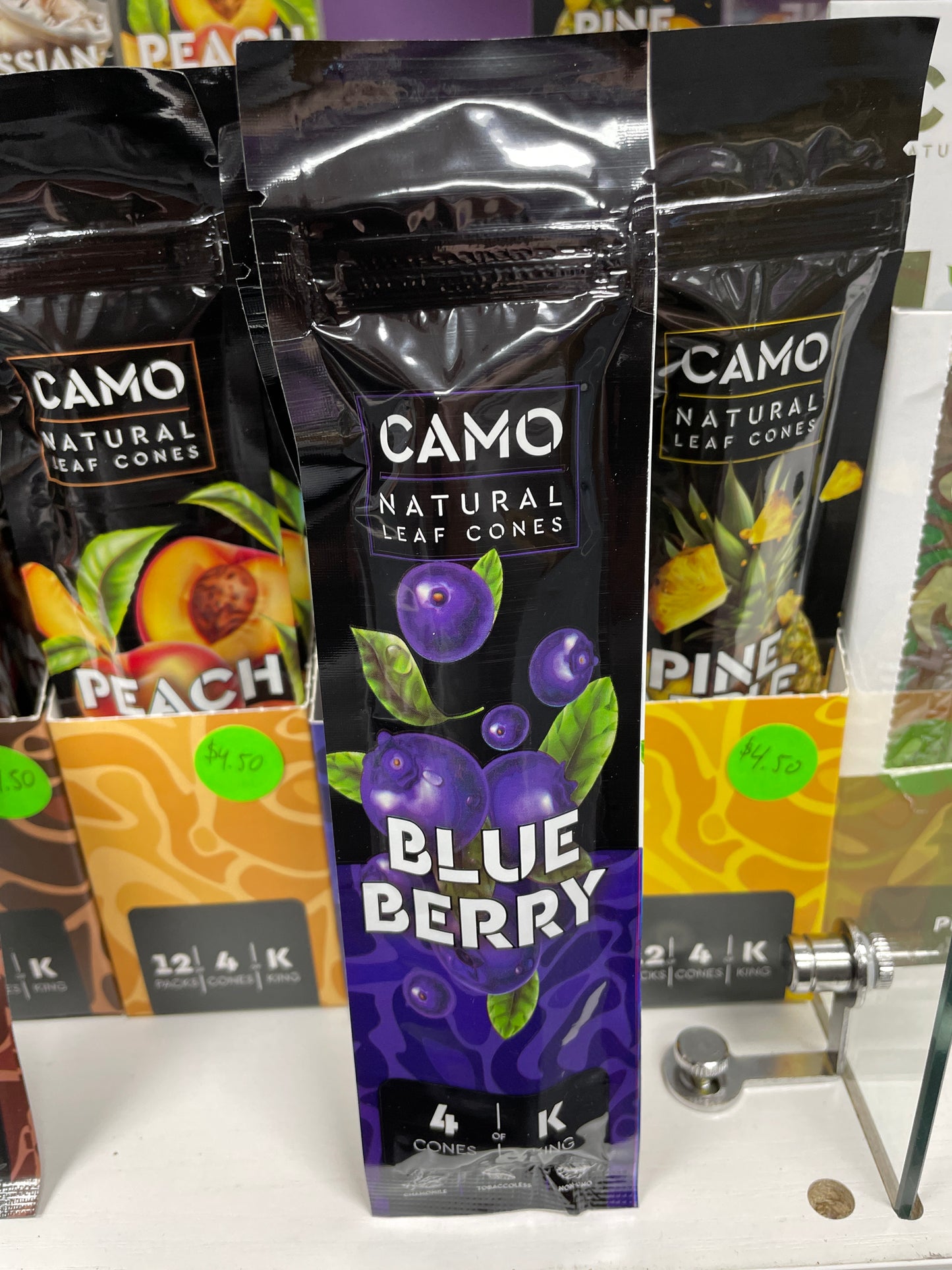 CAMO Natural Leaf King Size Cones - 4 Pack - Blueberry