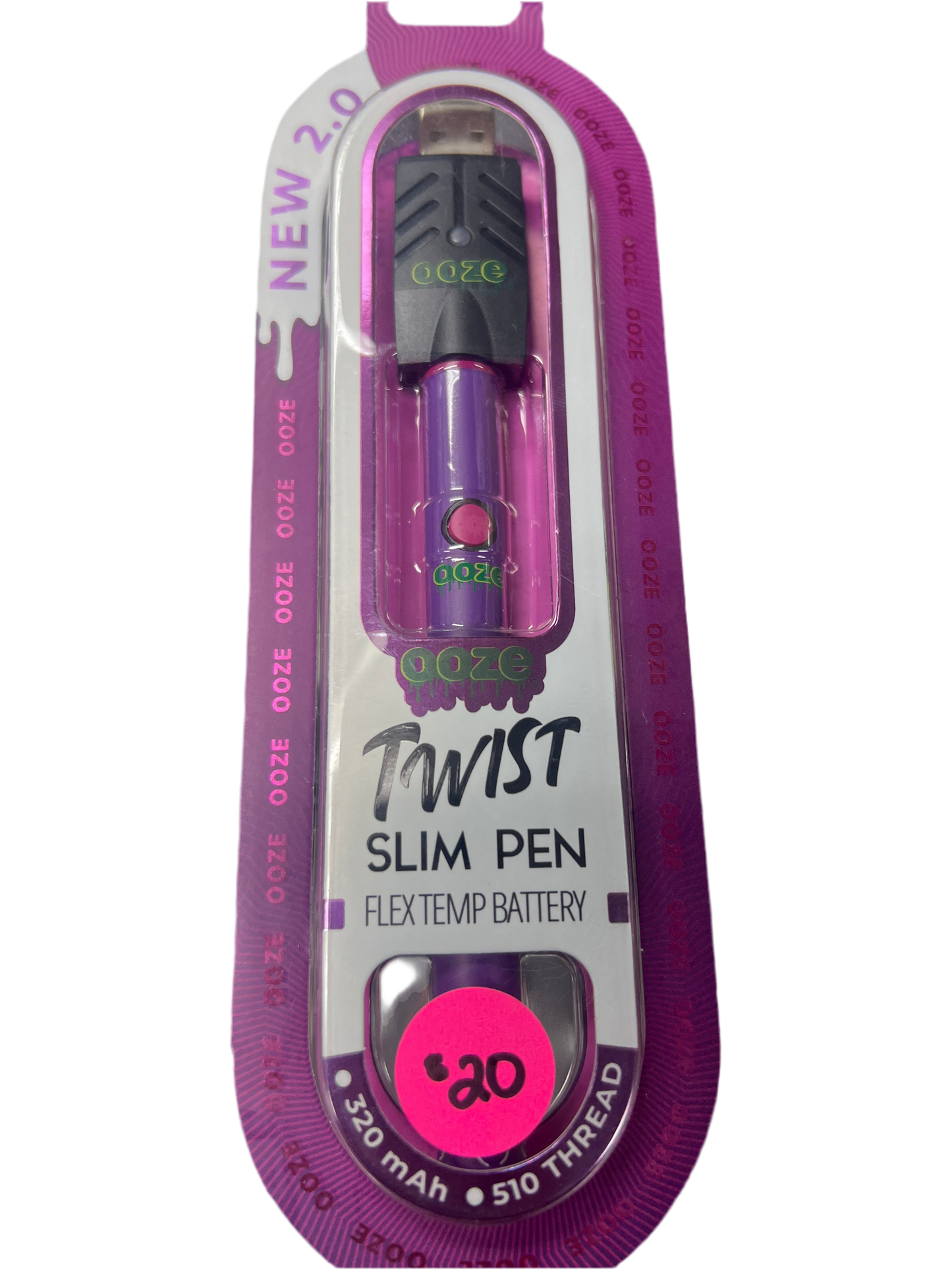 OOZE Twist Slim Pen 320mah 510 Battery with Charger - Purple