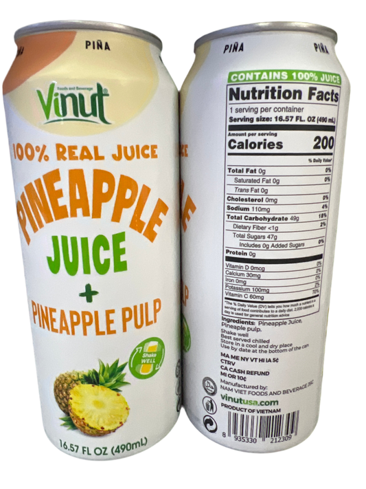 Vinut 100% real pineapple juice with pulp