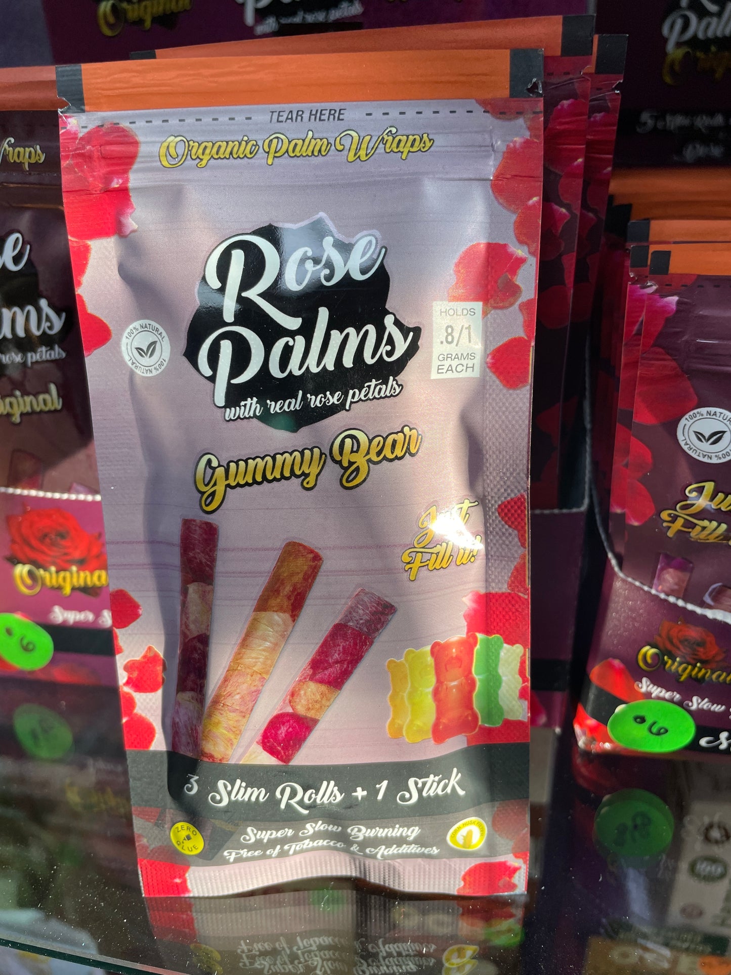 Rose Palms Gummy Bear Slim Rolls (3 pack)