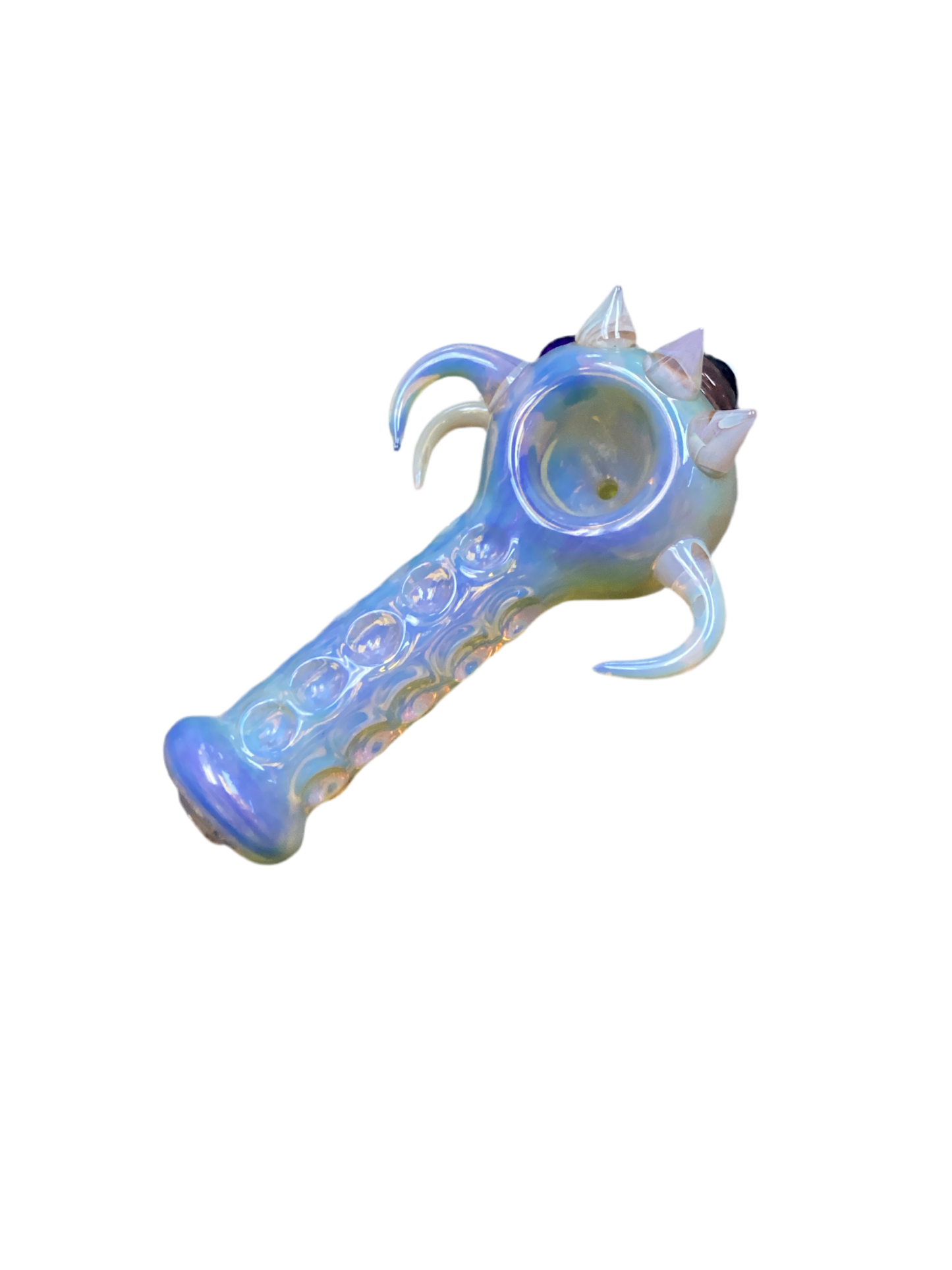 White Handpipe - Eyeball With Horn Design