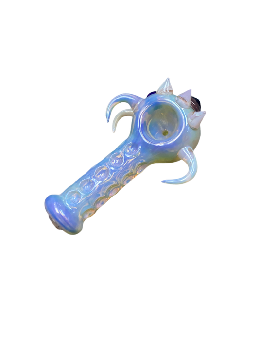 White Handpipe - Eyeball With Horn Design