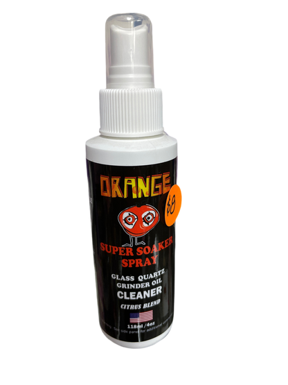 Orange Chronic Super Soaker 4 oz spray Glass Quartz Grinder Oil Cleaner