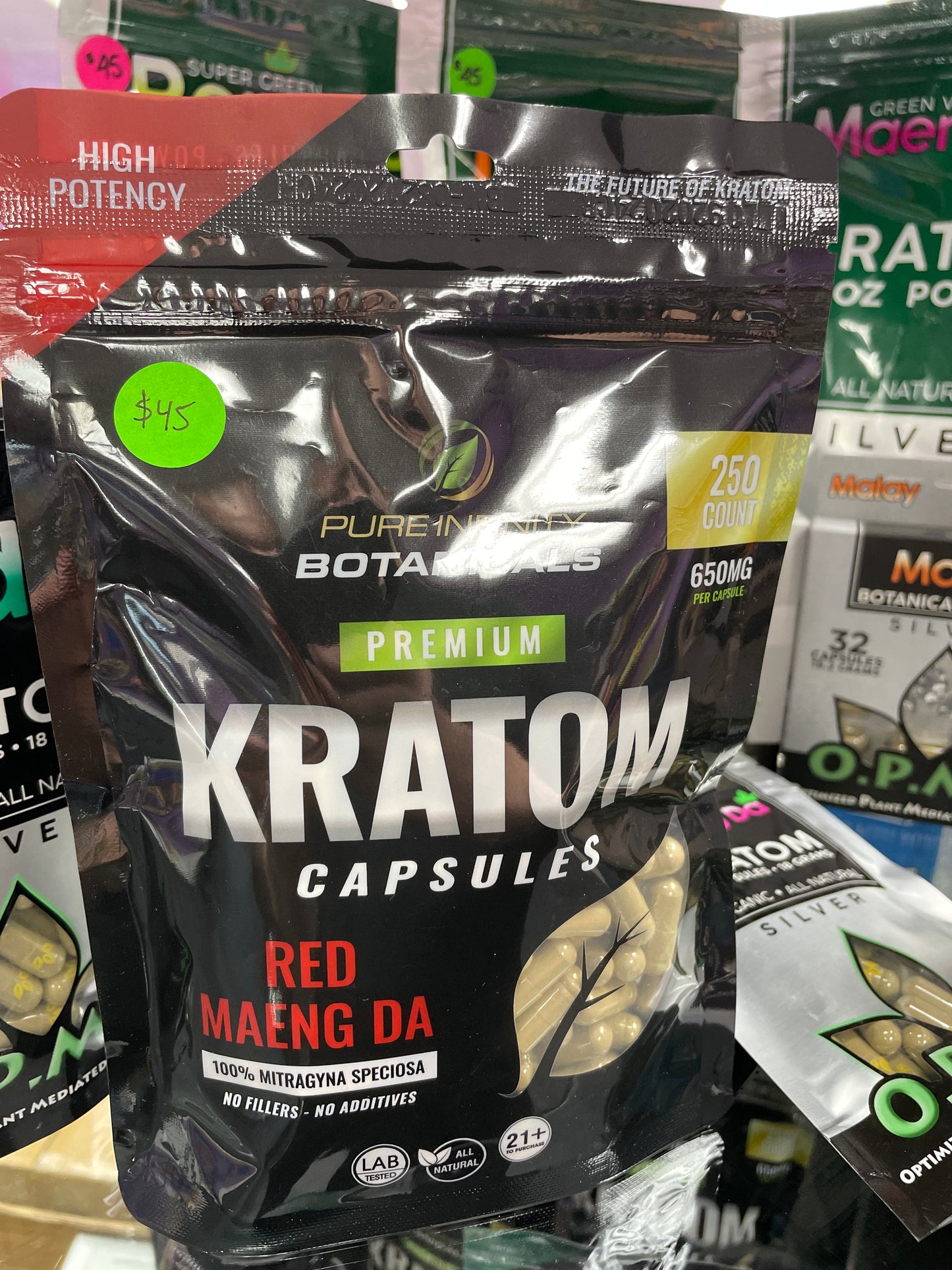 Pure Infinity Kratom Capsules - 250ct - Red Maeng Da
