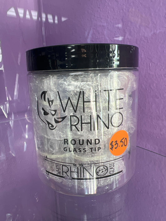 White Rhino Round Glass Tip