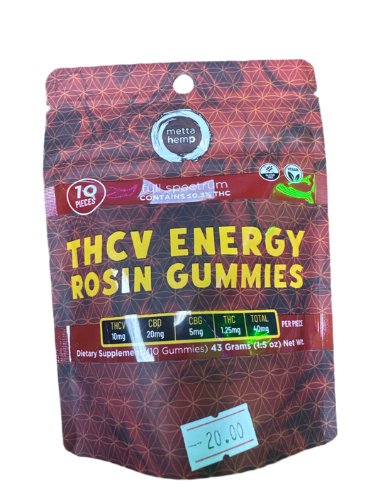 Thcv Energy Rosin Gummies - THC 10mg - CBD 20mg