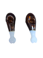 White and brown glass pipe