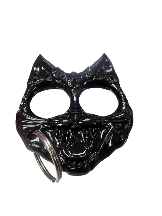 Black Cat Brass Knuckle Key Chain