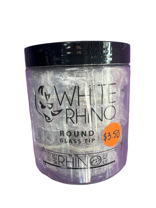 White Rhino Round Glass Tip