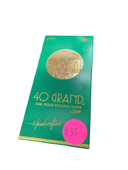 40 Grand 24 Karat Gold King Size Rolling Papers - 2 Pack
