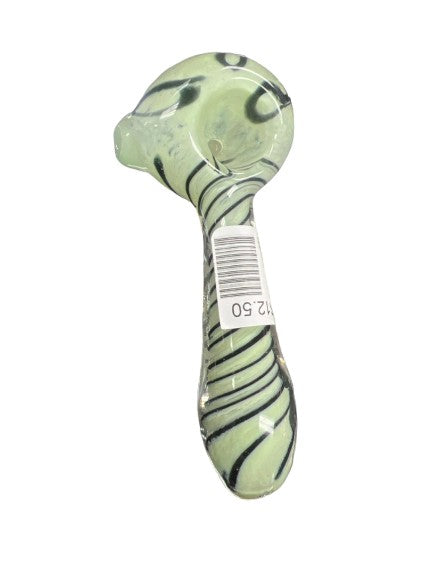 4" Slime Fritted Black Swirl Hand Pipe